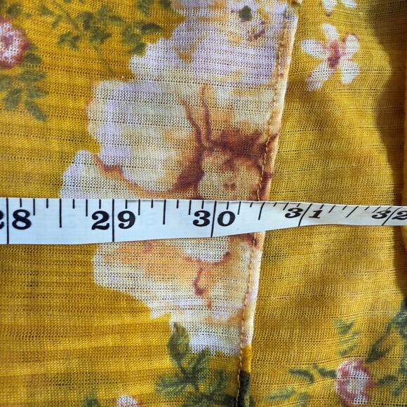 FREE PEOPLE Mirage Convertible Tunic Tank Top Dress Hi Low Yellow Floral Boho S - Picture 7 of 10